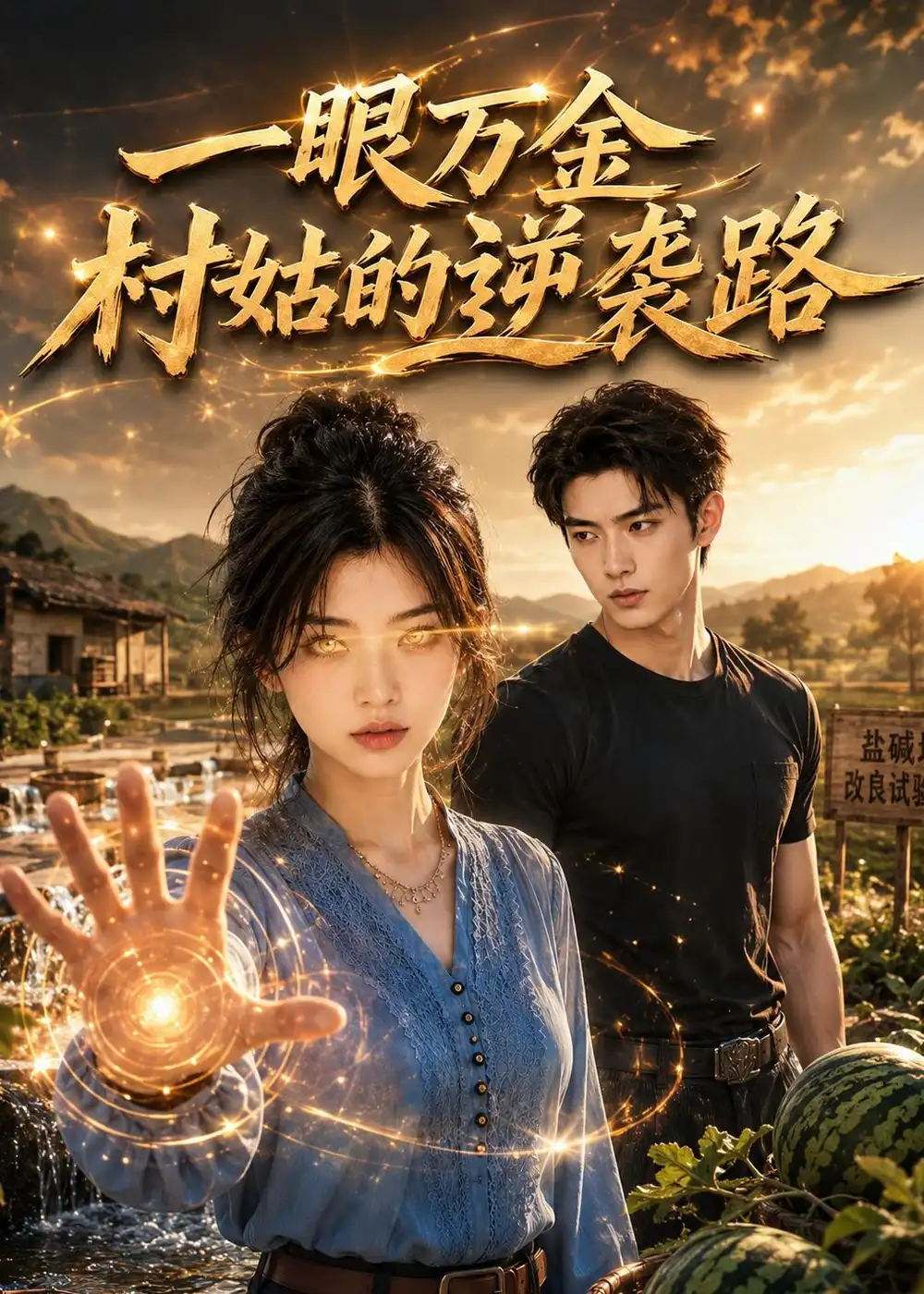 《一眼万金，村姑的逆袭路（57集）AI短剧（夸克网盘）》短剧封面