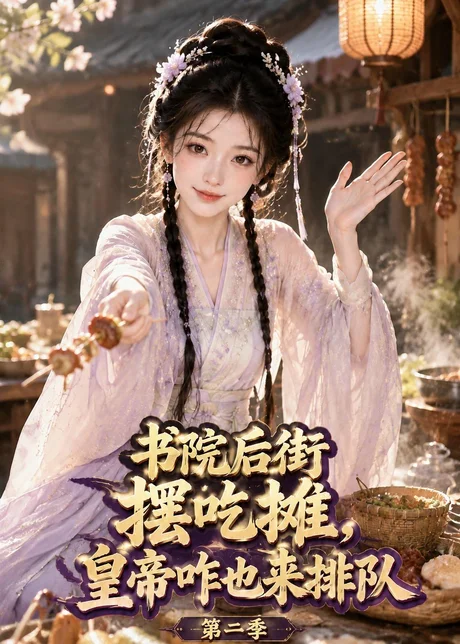《书院后街摆吃摊,皇帝咋也来排队第二季（69集）（百度网盘）》短剧封面