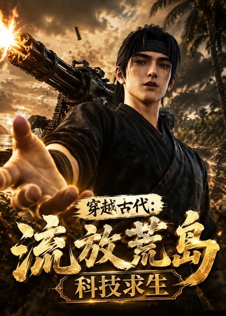 《穿越古代:流放荒岛科技求生(65集)(百度网盘)》短剧封面