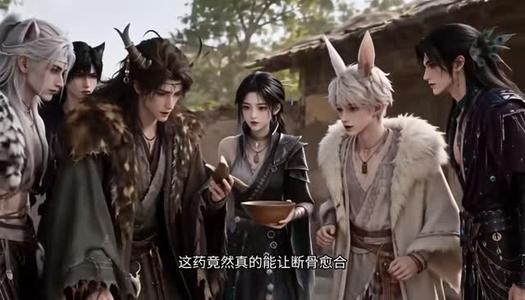 《穿越兽世：我凭一口饭收服全族（74集）AI短剧（夸克网盘）》短剧封面