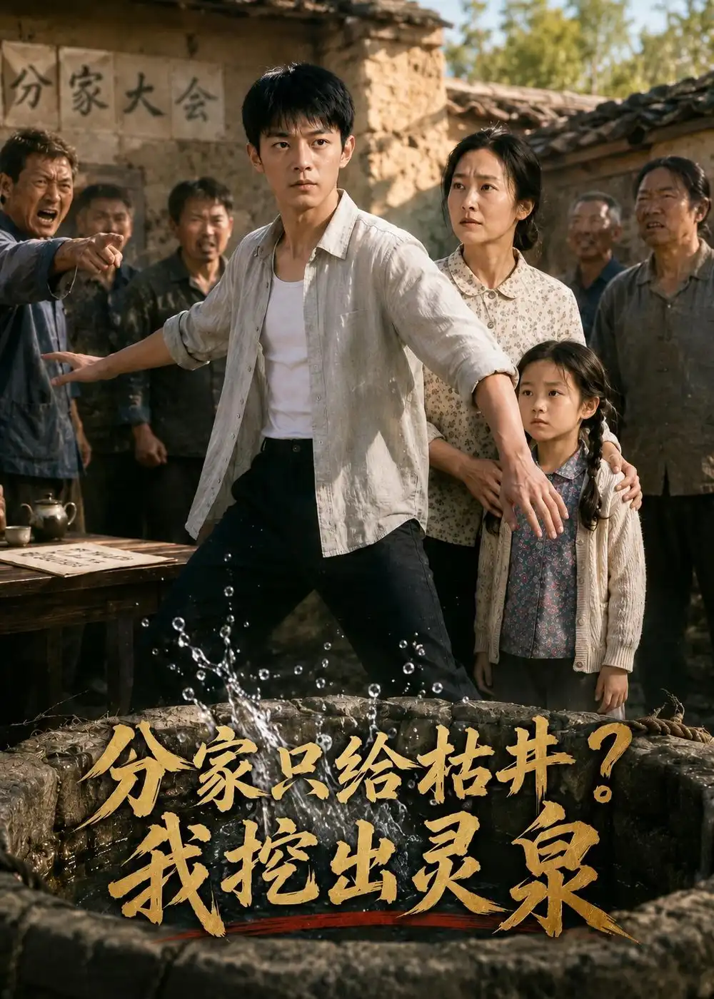 《分家只给枯井？我挖出灵泉（80集）AI短剧（夸克网盘）》短剧封面