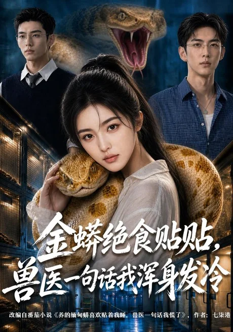 《金蟒绝食贴贴，兽医一句话我浑身发冷（61集）AI短剧（夸克网盘）》短剧封面