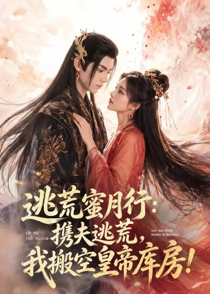 《逃荒蜜月行:携夫逃荒,我搬空皇帝库房!(82集)AI短剧 (2026)》短剧封面