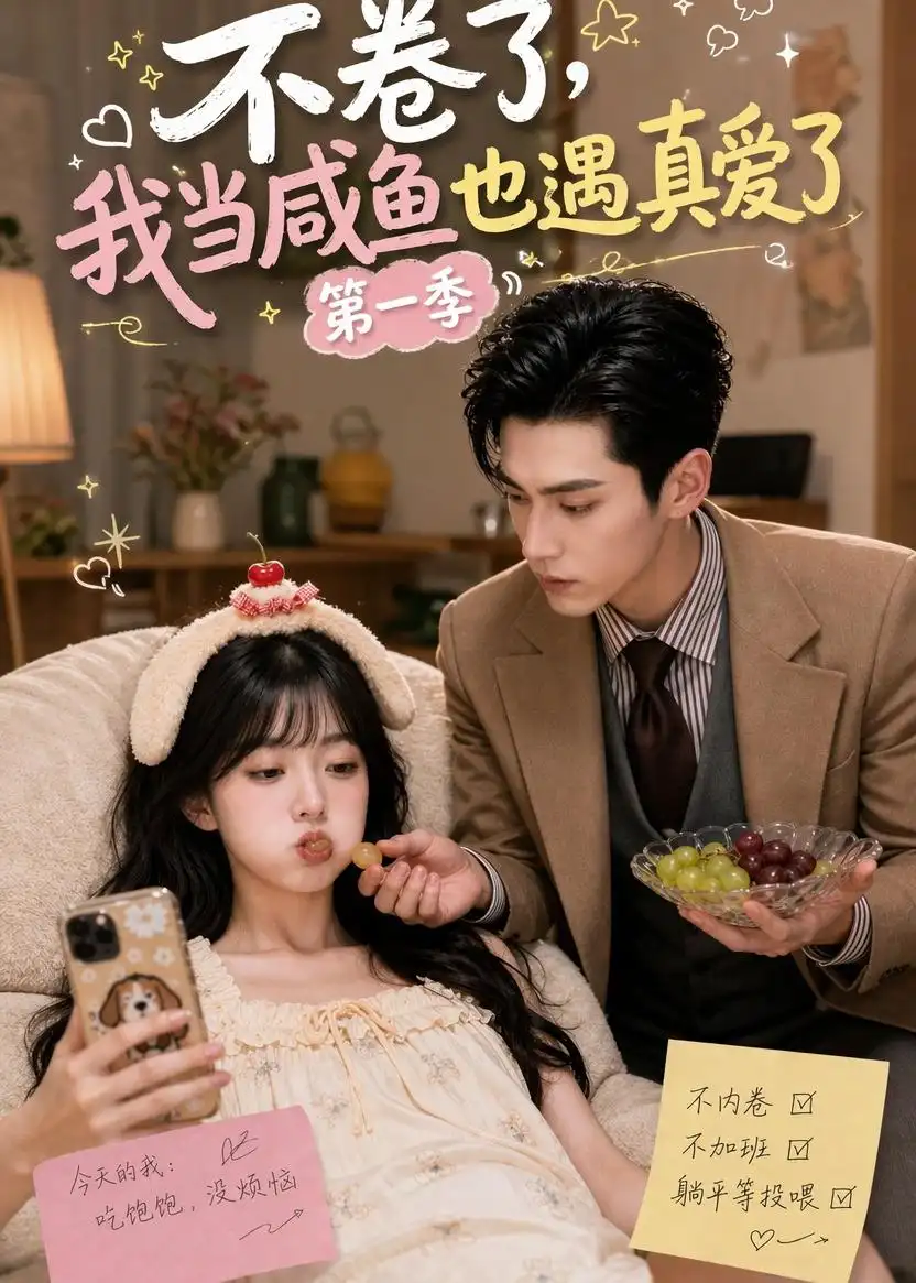 《不卷了,我当咸鱼也遇真爱了第一季(118集)(夸克网盘)》短剧封面