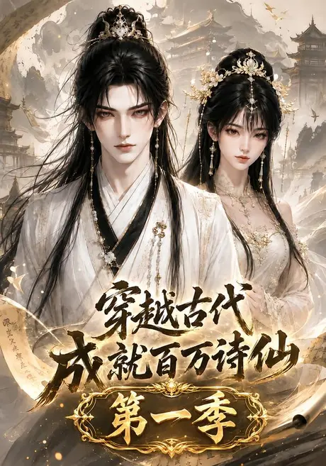 《穿越古代成就百万诗仙第一季（64集）（夸克网盘）》短剧封面