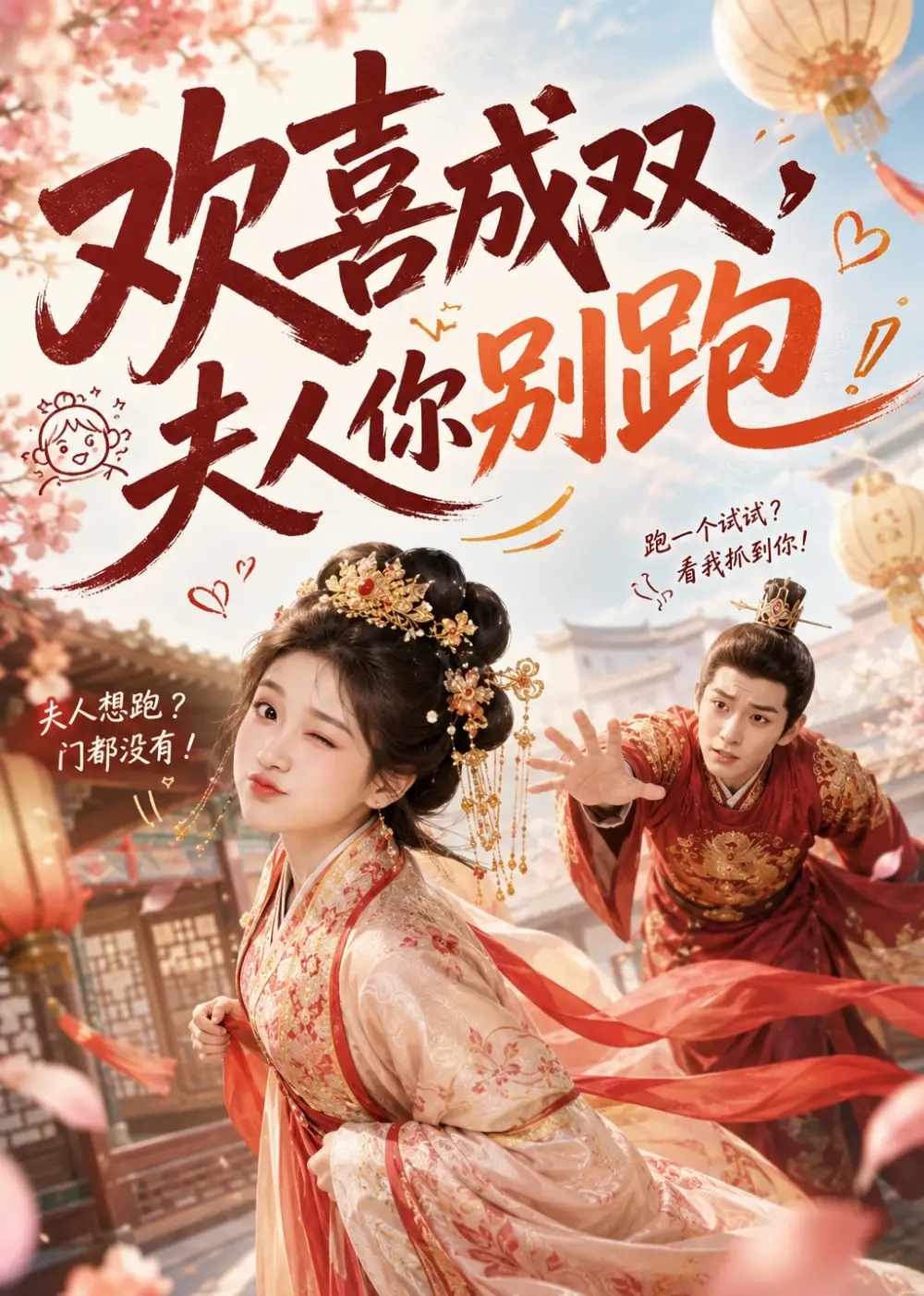 《欢喜成双，夫人你别跑（40集）AI短剧 (2026)》短剧封面