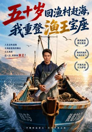 五十岁回渔村赶海,我重登渔王宝座 《五十岁回渔村赶海,我重登渔王宝座》短剧封面