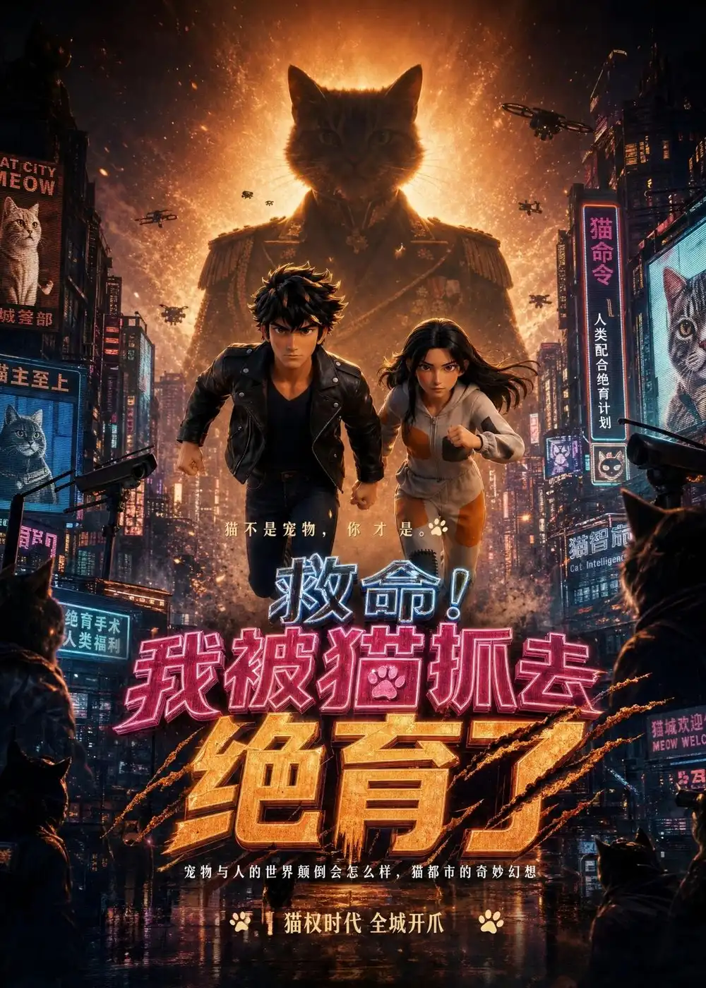 《救命！我被猫抓去绝育了（47集）动漫（夸克网盘）》短剧封面