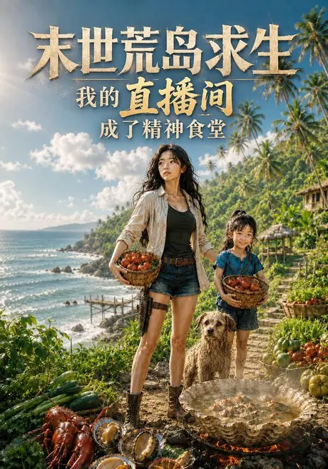 《末世荒岛求生：我的直播间成了精神食堂（63集）（夸克网盘）》短剧封面
