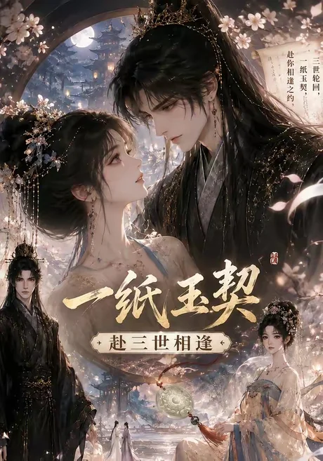 《一纸玉契：赴三世相逢（52集）（百度网盘）》短剧封面