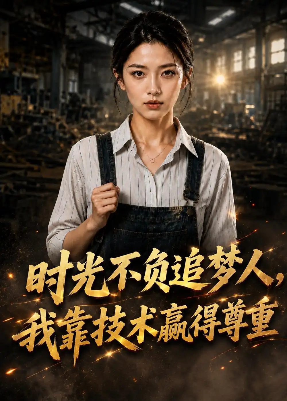 《时光不负追梦人,我靠技术赢得尊重(57集)AI短剧(夸克网盘)》短剧封面