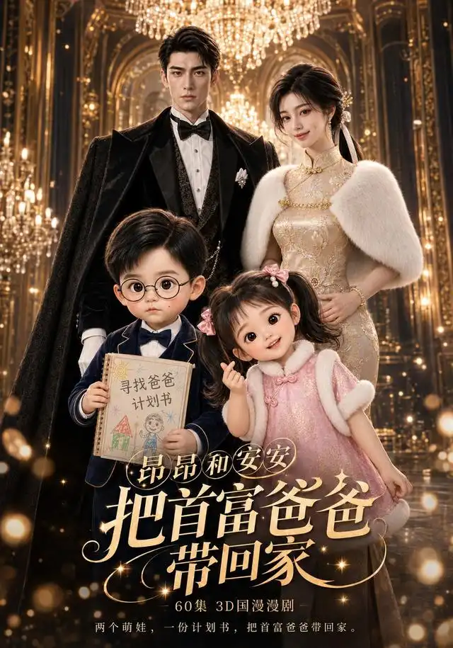 《昂昂安安把首富爸爸带回家（60集）（夸克网盘）》短剧封面