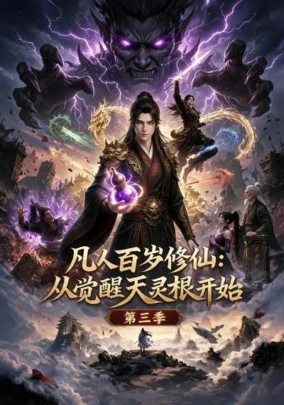 《凡人百岁修仙:从觉醒天灵根开始第三季(80集)(夸克网盘)》短剧封面