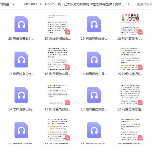 申一帆：让大脑威力加倍的20堂思维导图课（完结）封面