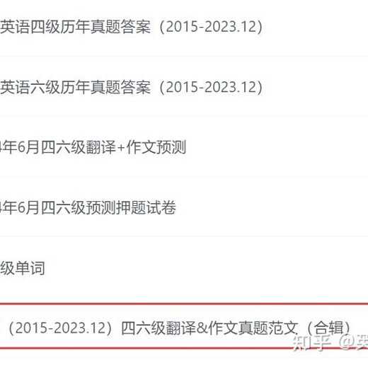 历年（2015-2023.12）四六级翻译&作文真题范文2015封面