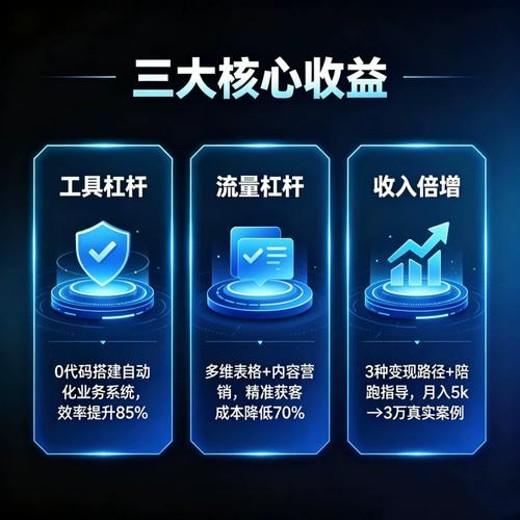 2026飞书多维表格商业变现陪跑营，巧用工具流量双杠杆，把职场能力转化为持续收入封面