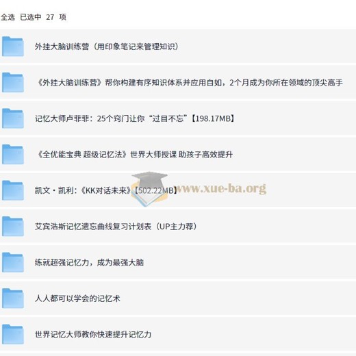 记忆大师卢菲菲:25个窍门让你“过目不忘”198.17MB 记忆大师卢菲菲:25个窍门让你“过目不忘”198.17MB封面