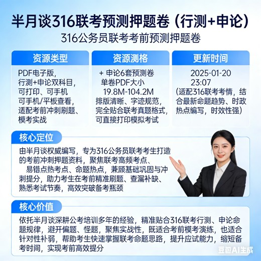 半月谈316联考预测押题卷五套（行测+申论）封面