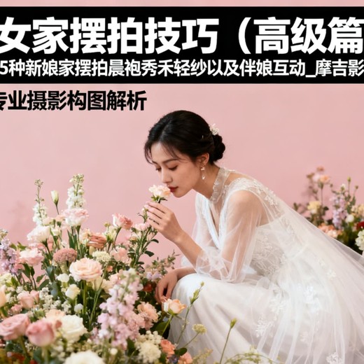 女家摆拍技巧（高级篇）35种新娘家摆拍晨袍秀禾轻纱以及伴娘互动_摩吉影像封面