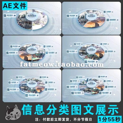 F100白色分类分支产品介绍功能展示板块模块科技文字科技分类AE模板封面
