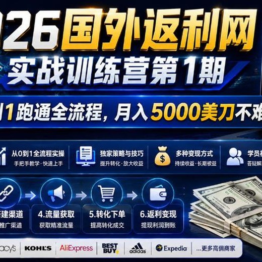 国外返利网项目培训，轻松赚取美金收益封面